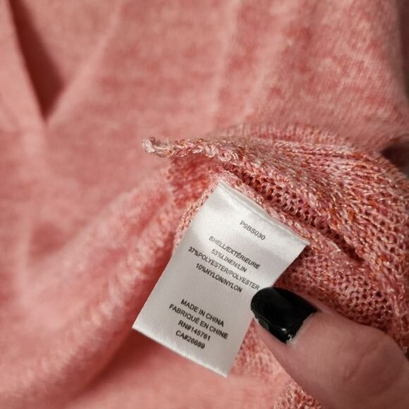 ANTHROPOLOGIE PARKER McKenna Coral Knit Sweater Size M Soft Summer Pullover - Picture 6 of 8